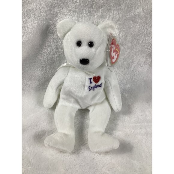 Ty Beanie Baby Collection I Love England Bear 2004 Original NWT - Picture 1 of 7